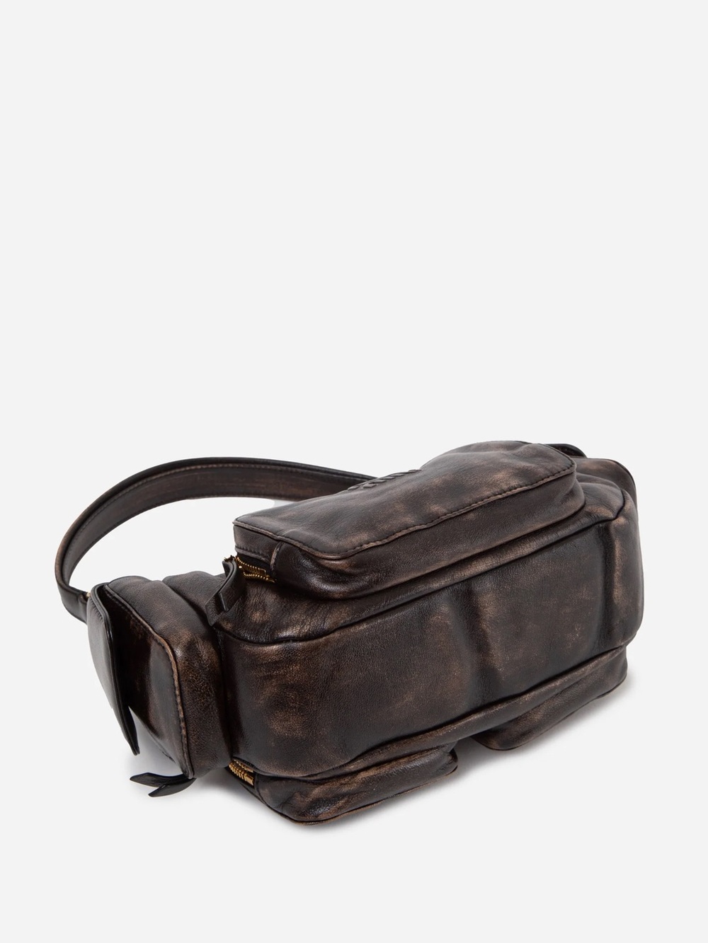 MIU MIU Sand Coffee Pocket Nappa Leather Bag - Picture 4 of 5